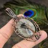 Black Rutile Gemstone Copper Wire Wrap Jewelry Pendant 2.99"