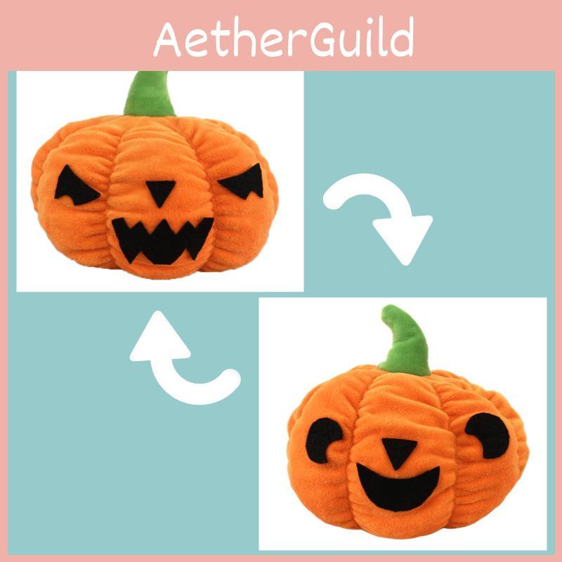 Adorable Reversible Pumpkin Plush Toy Perfect Halloween Gift Customizable Doll
