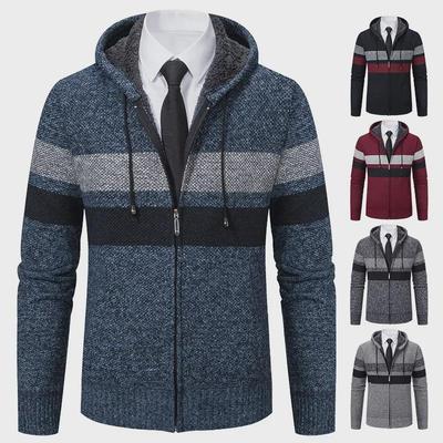 Men's 2023 Korean Style Hooded Cardigan - Long-Sleeved, Thickened, Autumn/Winter Trend.