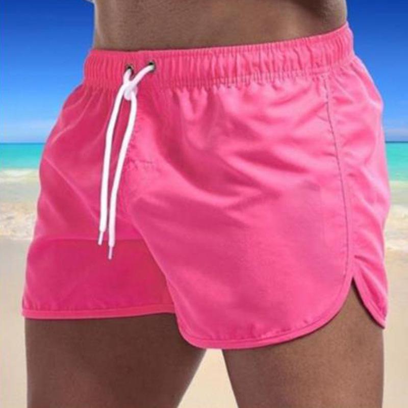 Men's Quick-Dry Summer Beach Shorts: Solid Color, Loose Fit with Drawstring