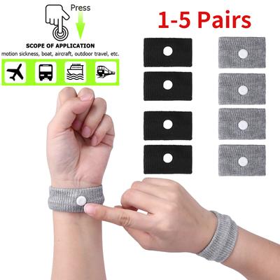 1-5 Pairs Travel Morning Sickness Wrist Band Anti Nausea Automotive Use Van Sea Plane Wristband Anti-Motion Sickness Bracelet Strap Boats