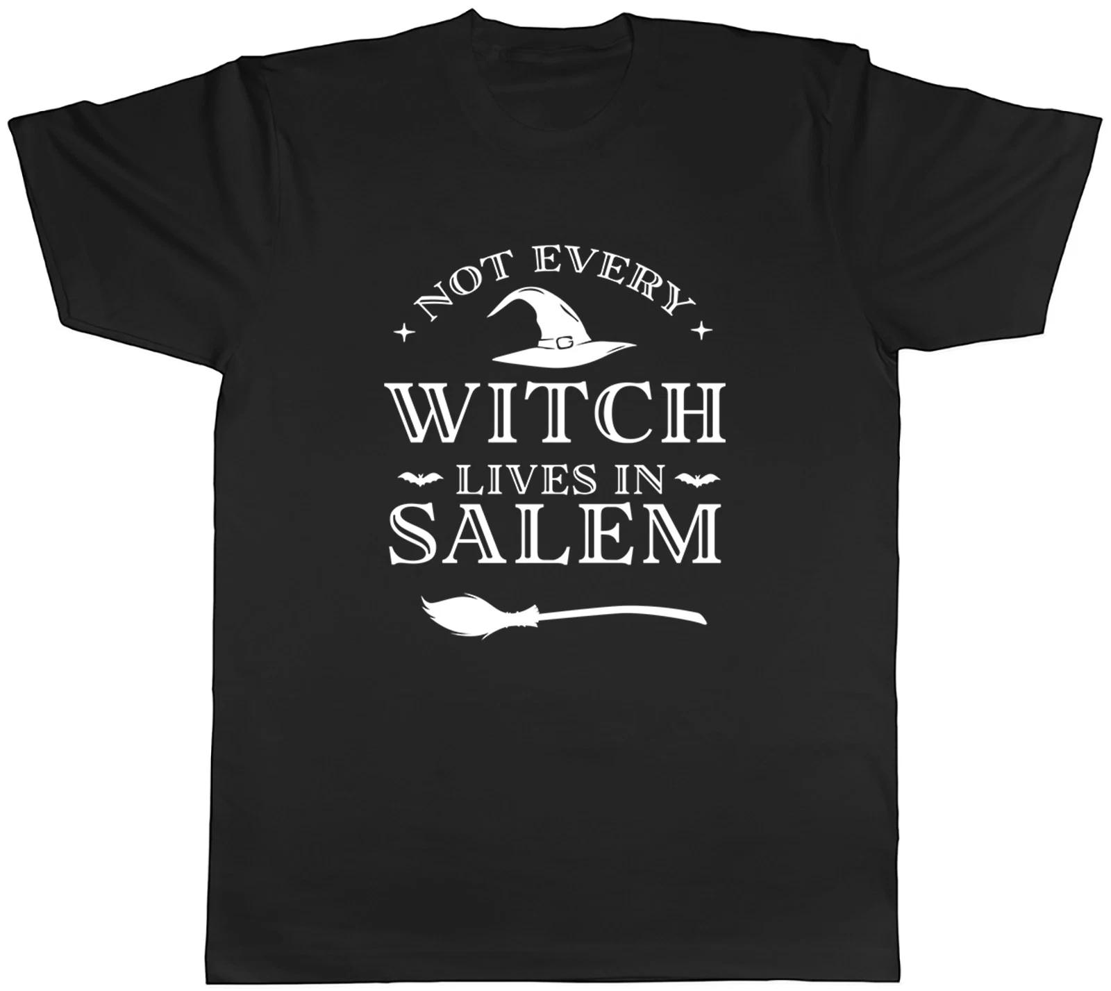 Not Every Witch Lives in Salem Halloween Mens T-Shirt Tee Gift Top XXL