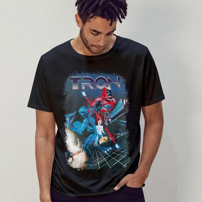 ZX Summer Tron 1982 Movie Poster Inspired Tshirt Retro Classic Film 80s Tee Unisex Mens Round Neck Tshirt