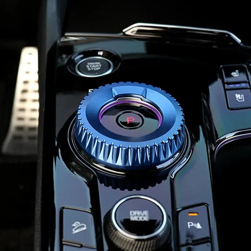 Hot Aluminum Black Red Bule Central Gear Shift Konb Ring Cover Shift Gear Trim For Kia Sportage NQ5 Seltos -2024
