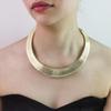 Evropský a americký minimalistický pozlacený elastický choker náhrdelník se širokým pruhem