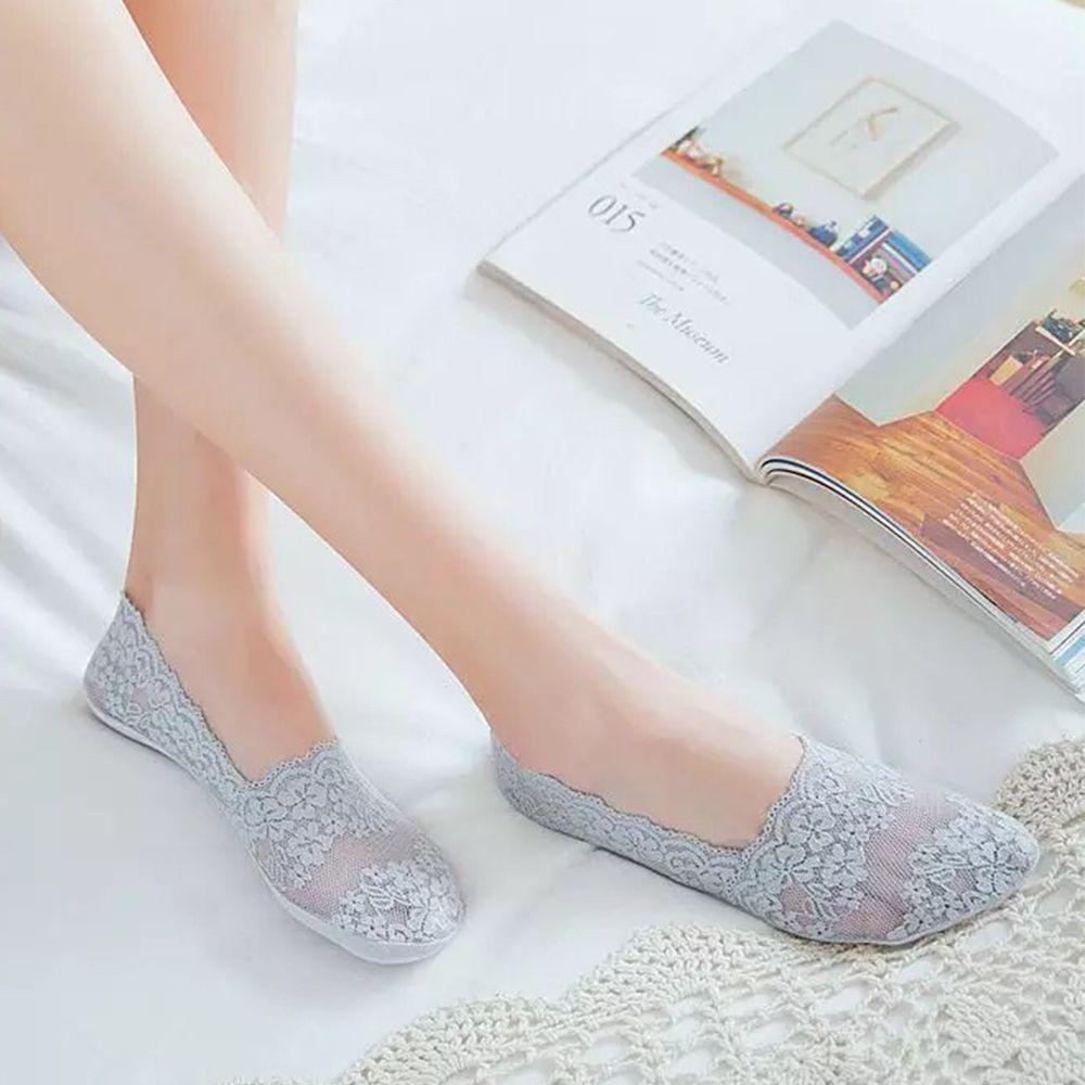 

Cotton Summer Non-slip Floral Flower Invisible Mesh Socks Invisible Socks Woman Socks Lace Socks