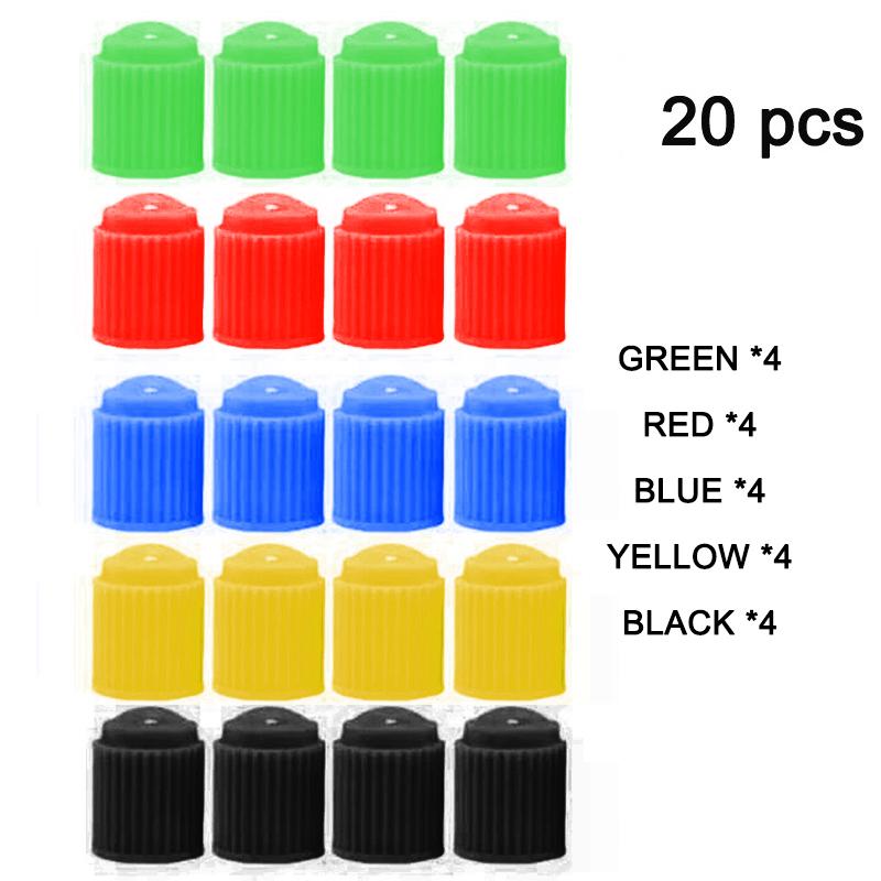 20PCS Car Tire Stem Valve Caps with O Rubber Ring Covers Plastic Black Tyre Valve Caps for Car Auto SUV Bike Bicycle Motorcycles