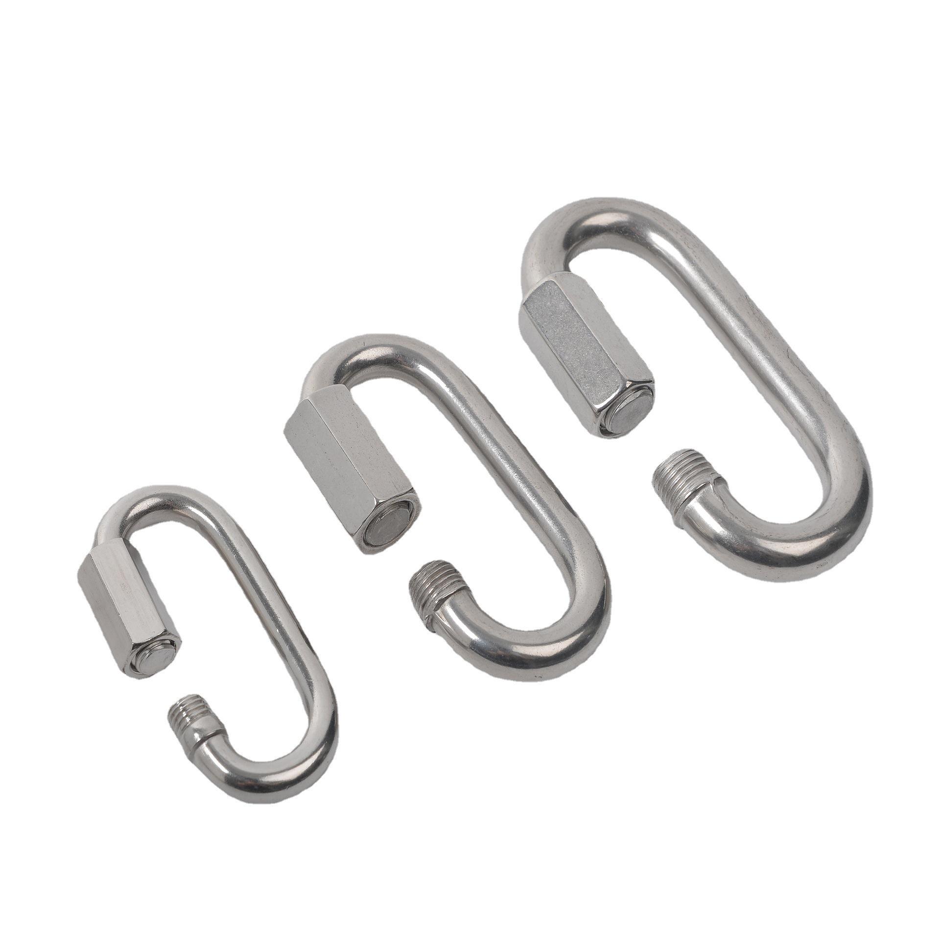 304 Stainless Steel Quick Link Carabiner for Rock Climbing and Safety Chain Connection M3.5 (79kg load)