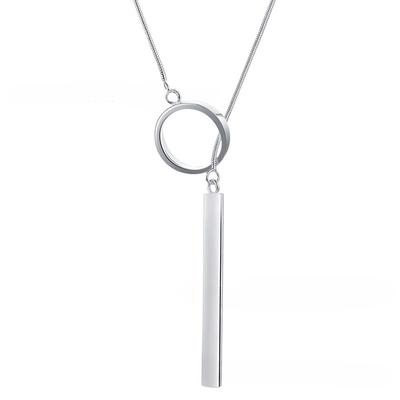 Neue silber überzogene wunderschöne gerade marke anhänger halskette modische Koreanische stil schmuck