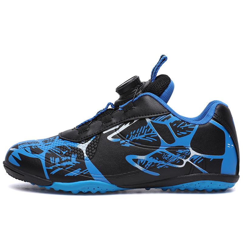 Children'S Tf Broken Nail Football Shoes Rotating Buckle Leather Feet Boys And Girls Teenagers Students Non-Slip Training Shoes