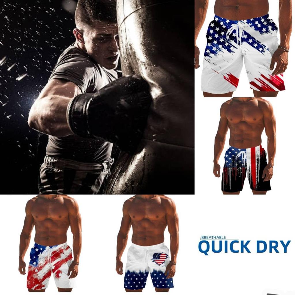 USA America Flag Boxing Muay Thai Kickboxing Shorts 3D Print Fighting Training Unisex Men Women Quick Dry Fitness Gym Sport Workout Casual Streetwear