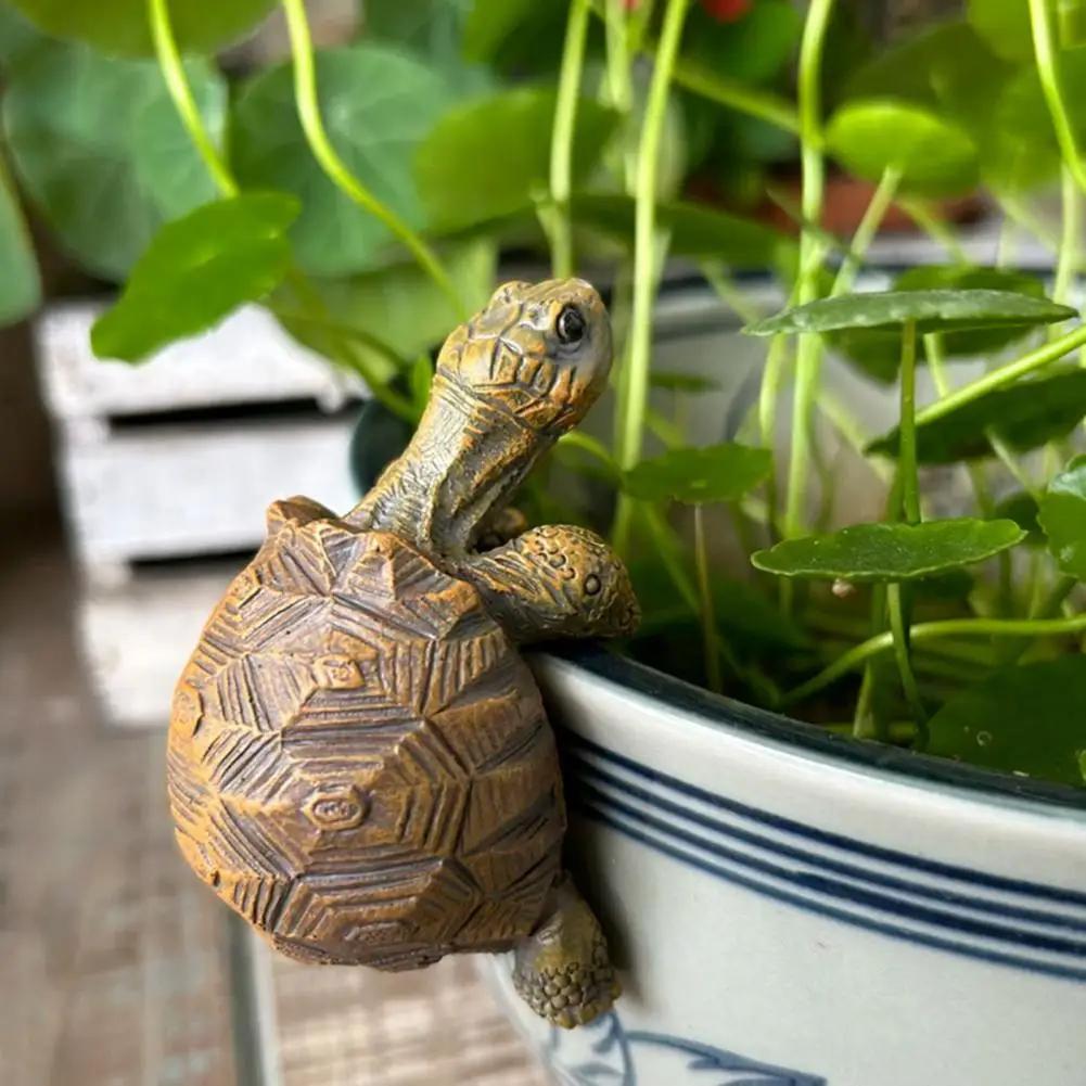 1/2Pcs Creative Simulation of Small Turtles Resin Crafts Gardening Balcony Flower Pot Decoration Home Fish Tank Small Ornaments