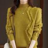 Sweater for Women Autumn Winter Thickened Warm Knitted Stretchy Long Sleeve High-neck Tops