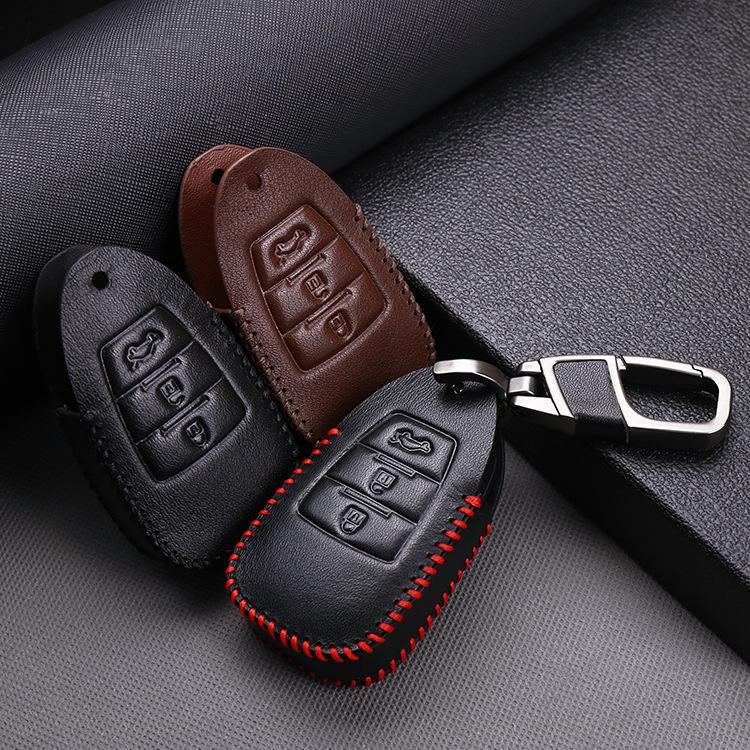 Genuine Leather Key Cover for 2019 Benteng X80 Car - Men's Key Bag with Buckle