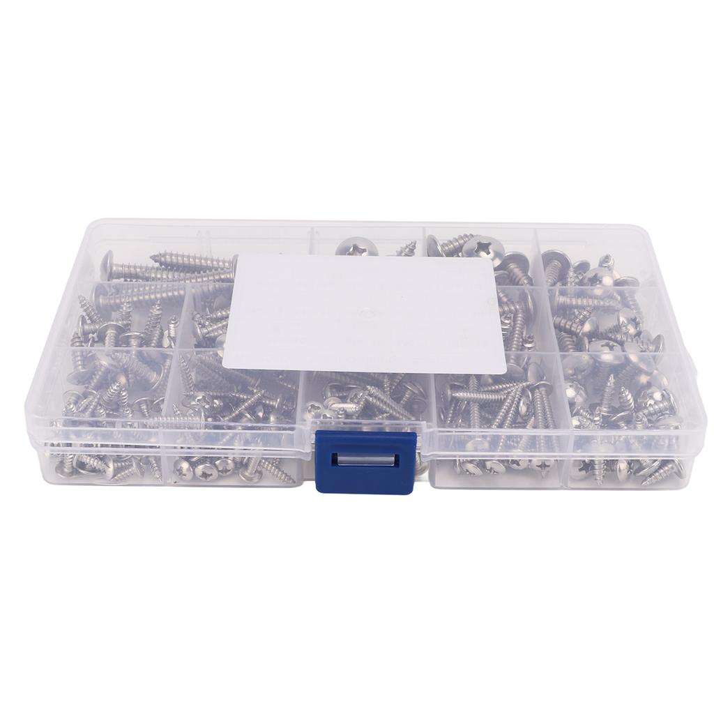 255PCS Self Tapping Cross Truss Head Screws 304 Stainless Steel Sheet Metal Screws M3 M4 M5 M6