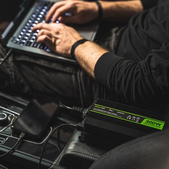 Convertisseur de Tension - Green Cell - 300W/600W - Sinusoïdal - Universel - Voyage, Camping