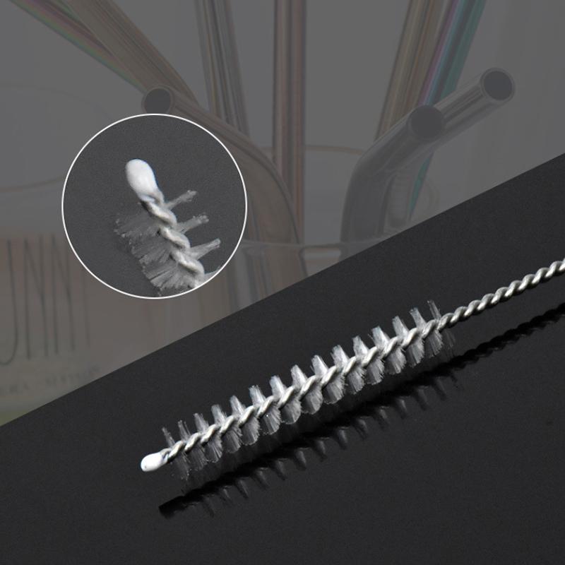 Drinking Straw Cleaning Brush Kit Straw Tube Pipe Cleaner Nylon Stainless Steel Long Handle Cleaning Brushes For Straws