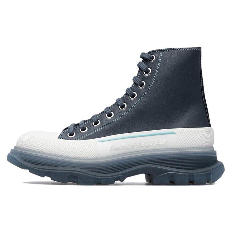 Alexander Mcqueen Tread Slick Boot Navy White Women's 702041WHZ6D1137
