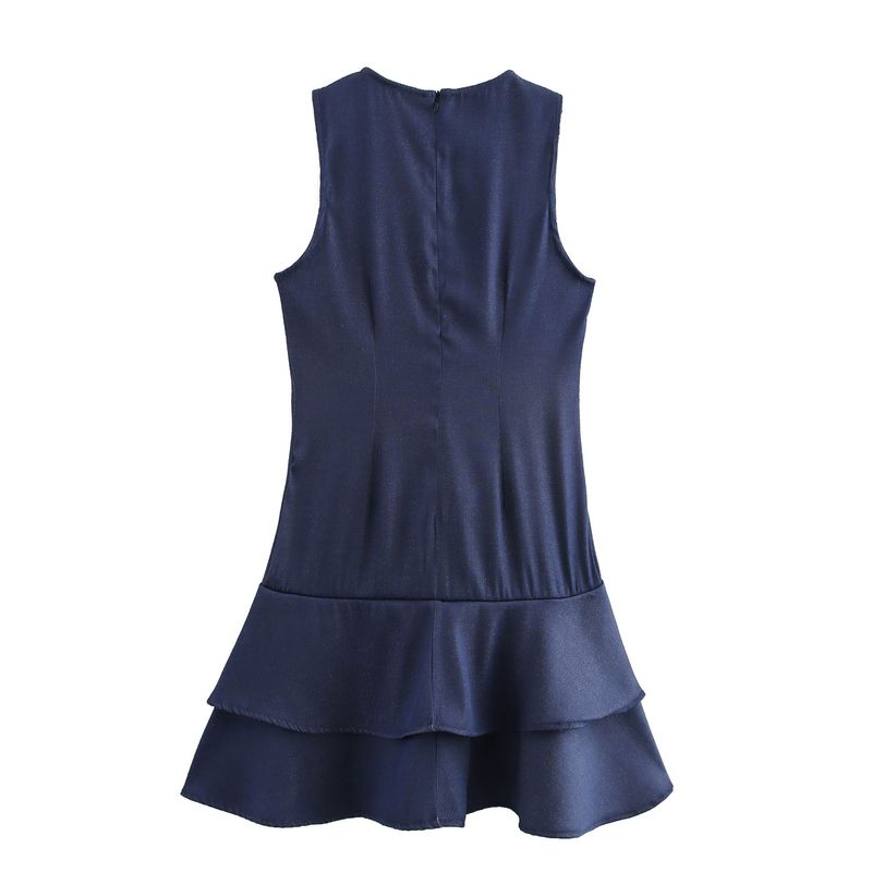 Jnleaog Autumn New Women's Clothing Fashion Style Stylish In Stock Asymmetric Ruffles Waist-Tight Dress