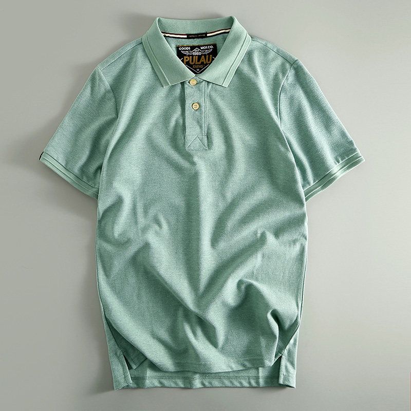 Trendy Export Cotton Summer Youth Short Sleeve Polo Shirt Floral Green XL