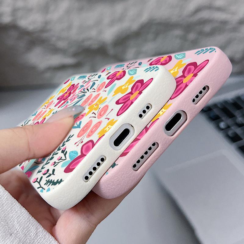 Pink Floral Pattern For iPhone 17 Pro Max Air 16 15 14 13 TPU Soft Case Cover