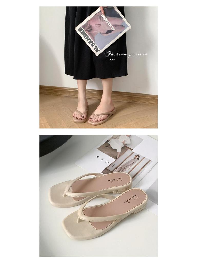 Women's Versatile Summer Flip-Flops: Thin Strap Solid Color Beach Sandals