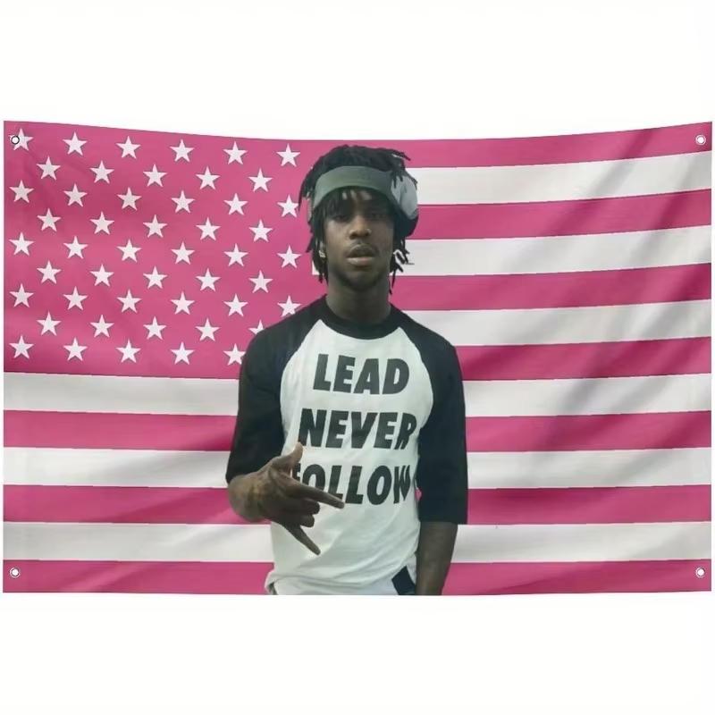 

Один розовый флаг-звезда Chief Keef плакат юмористическое украшение для общежития и комнаты в американском стиле 74x94cm(29x37in)