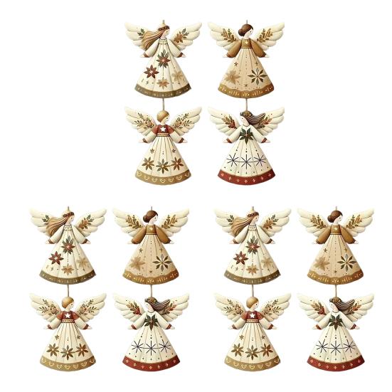 Christmas Wooden Angel Ornaments Rustic Angel Christmas Tree Ornament Retro Small Angel Hanging Decoration for Holiday Party Decor