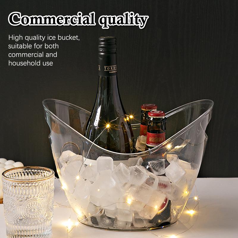 4L/8L Plastic Ice Bucket For Drinks And Parties Perfect For Wine Champagne Mimosa Cocktail Bar Outdoor Picnic Fruit Storage Bask