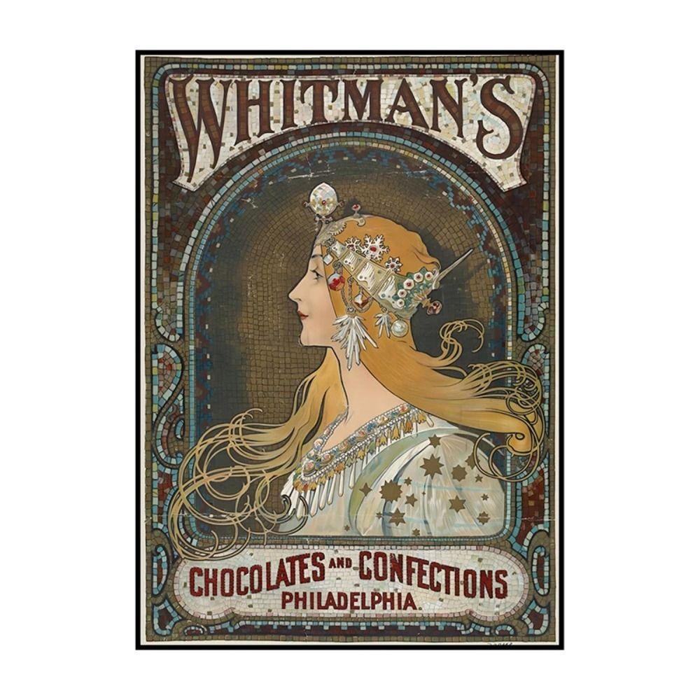 Vintage Art Nouveau Woman Tin Sign Retro Metal Panel Home Bar Cafe Decor
