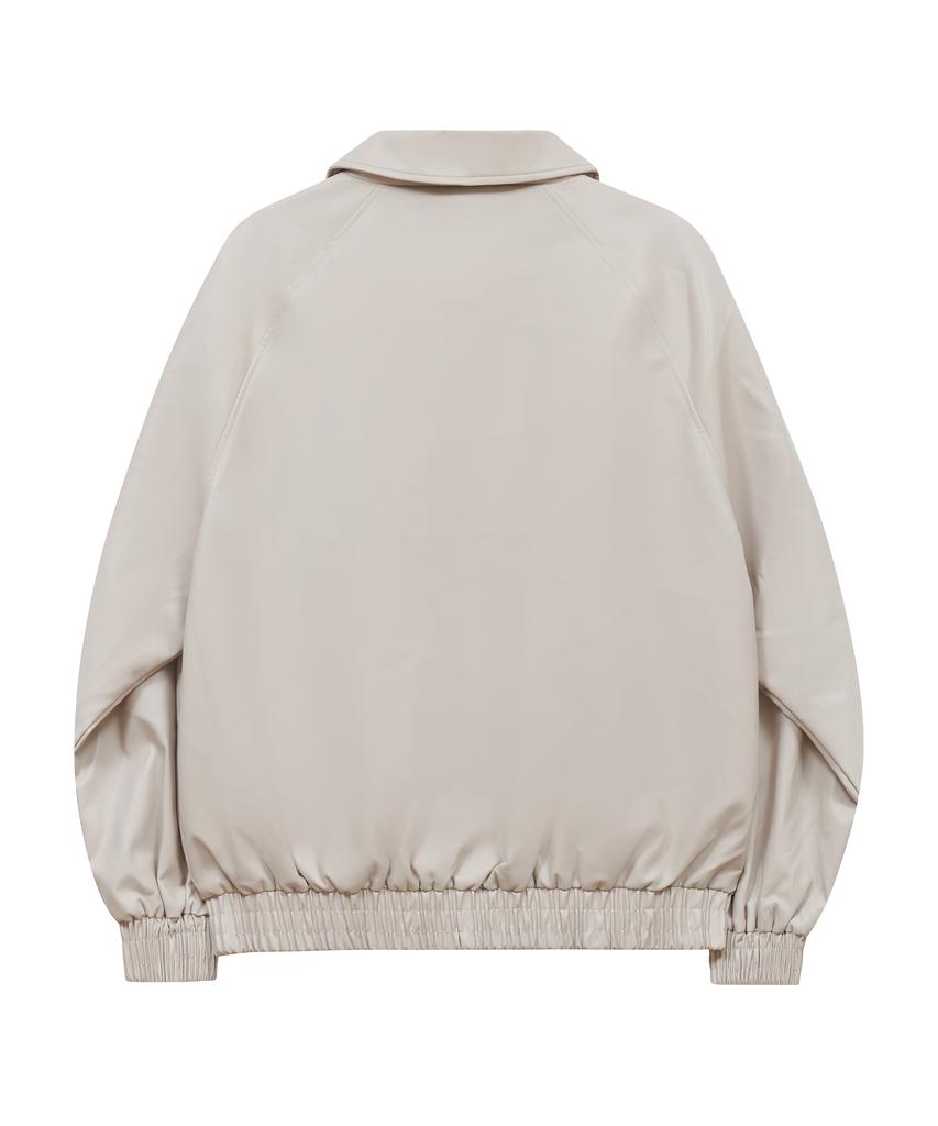 Standarderror 87-Stan058 Raglan Leather Blouson Jacket Ivory
