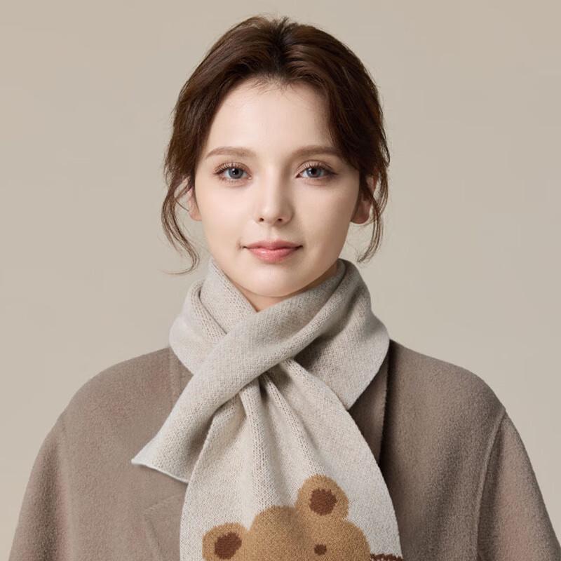 

JIUMU Women s Thickened Wool Cashmere Neck Warmer Scarf One Size
