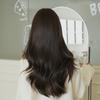 Women’s  Fashion Long Curly Wig with Blunt Bangs Natural Looking Big Waves Synthetic Full Wig
