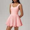 Cross-Border Nude Feel Bare Back Beauty Back Exercise Dress Women's Quick-Drying Fashion Tape Yoga Skirt Outdoor Fitness Tennis Skirt