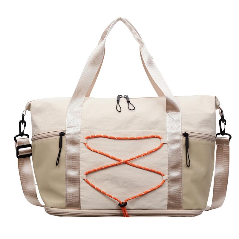 Casual Casual Tote Bag Lightweight Solid Color Travel Luggage Bag Drawstring Portable Oxford Cloth Shoulder Bag Travel