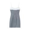 Fashion Style 2024 Summer New Arrival Women's Clothing Plaid Stitching Blue Sling Dress Short Skirt 3152329401