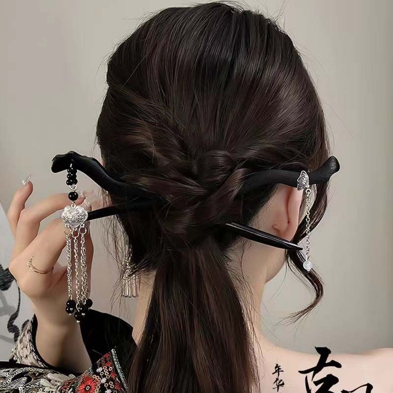 Vintage motýlí střapec vlásenka pro ženy dívky nové šperky dárky čelenka sponka do vlasů čínské hanfu vlasové tyčinky doplňky