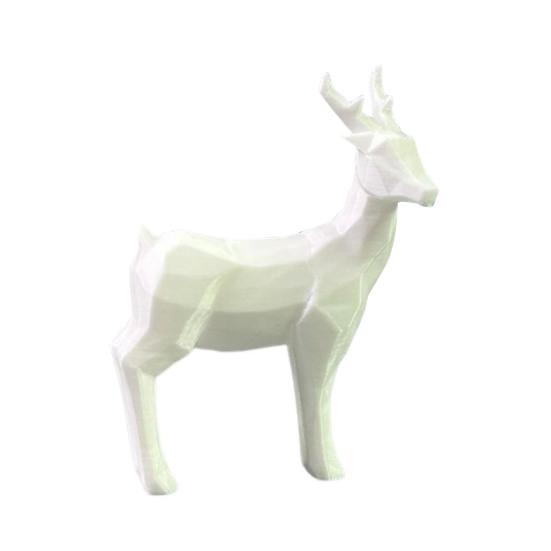 Christmas Reindeer Figurine 3D Printed Standing Deer Statues Small White/Gold Elk Sculpture for Fireplace Entryway Shelves Home Office