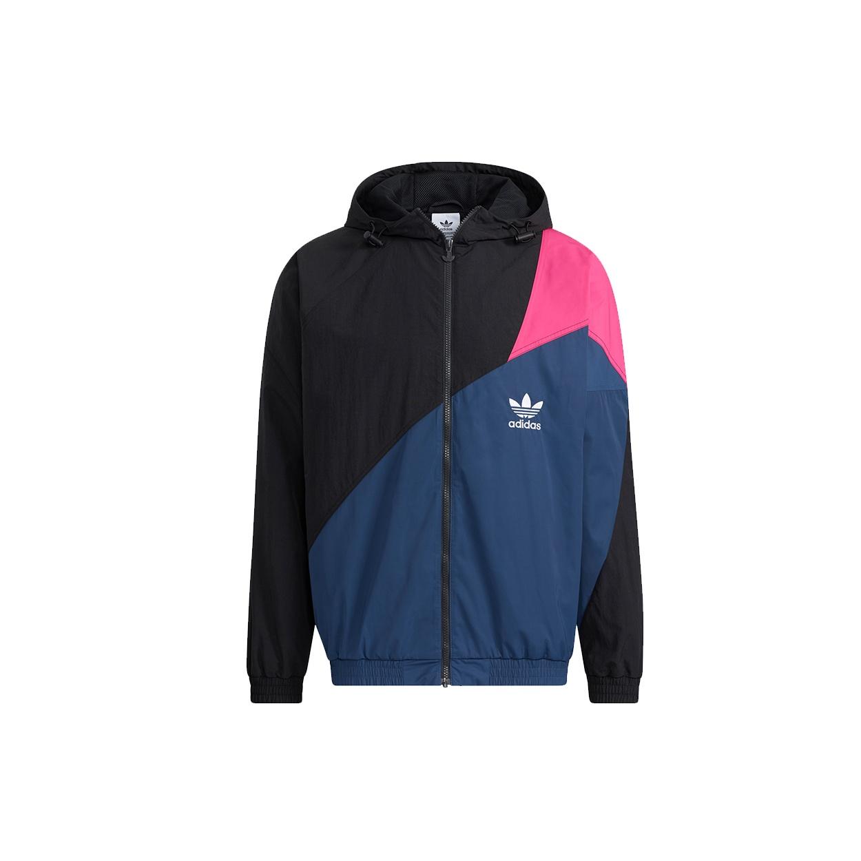 adidas originals Ts Wb Logo Printing Colorblock hooded track Jacket Black Men s H46704 S