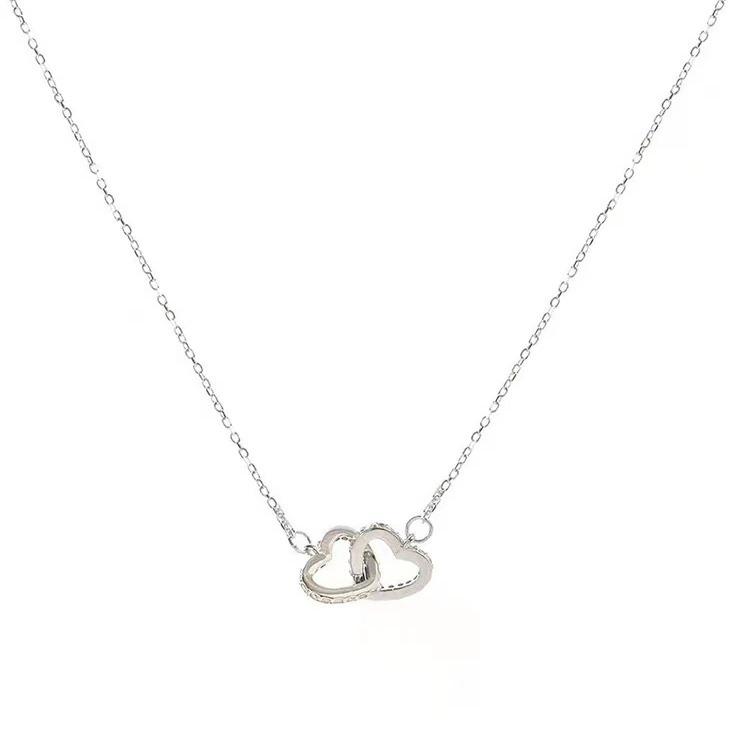 Simple rhinestone love buckle pendant necklace cold style hip hop earth cool accessories tide sweater chain trend Europe and the United States
