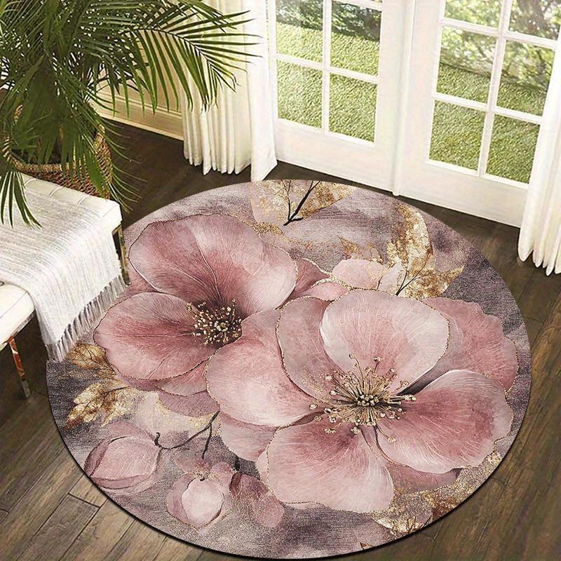 

Роскошный Романтический Цветочный Узор Круглой Формы Коврики для Пола Кухня Прихожая Ковровая Дорожка Спальня Гостиная Мягкий Ковер Нескользящий Ковер 60X60cm