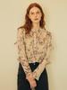 OUEL Ruffle Sleeve Chiffon Blouse_Beige