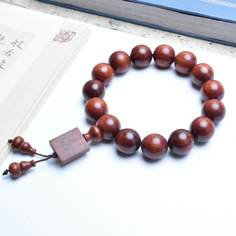 Venus Old Material Small-Leaf Red Sandalwood Prayer Beads Chain - High Oil Density, Unisex, New Chinese Style Decoration Gift