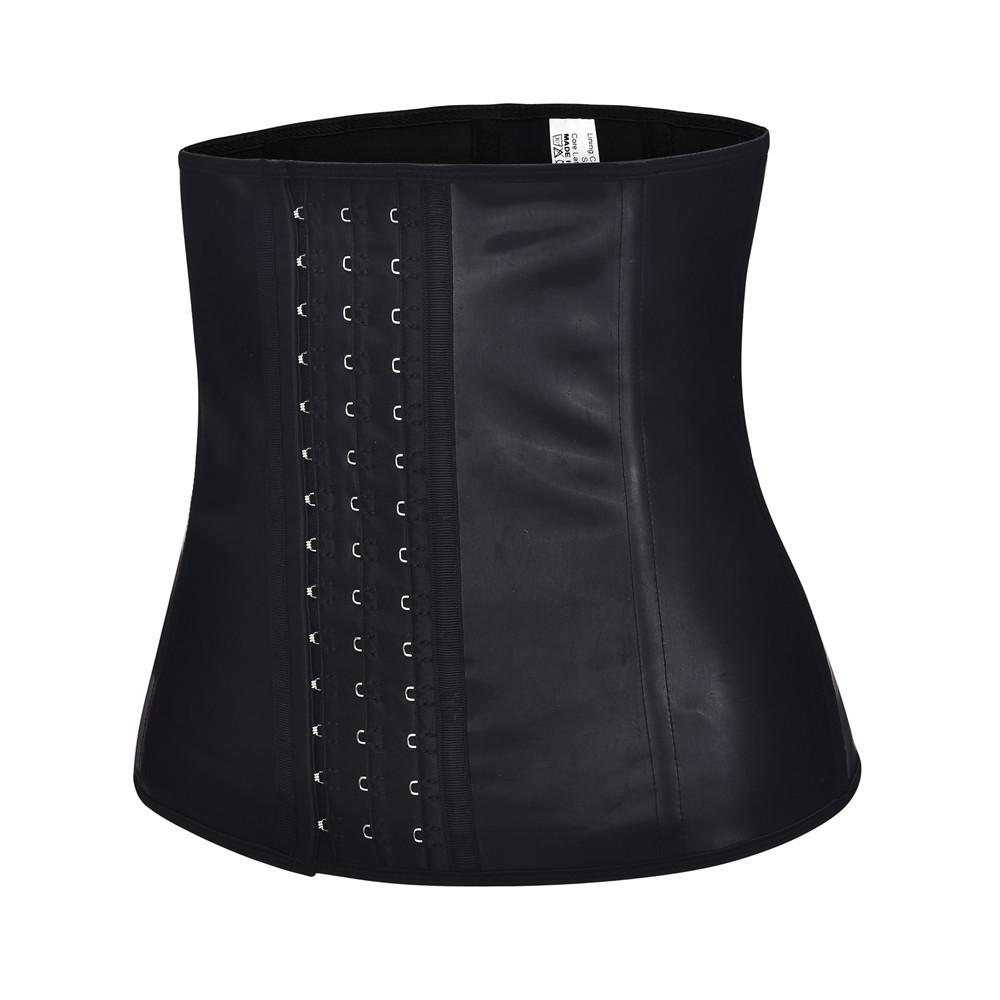Cross9 Dames Glanzend Latex Korset Body Shaper met Botten Gesp en Buikcontrole