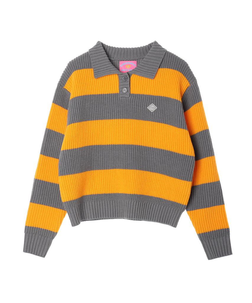 COMONINOZ Stripe Collar Knit [3 Color]