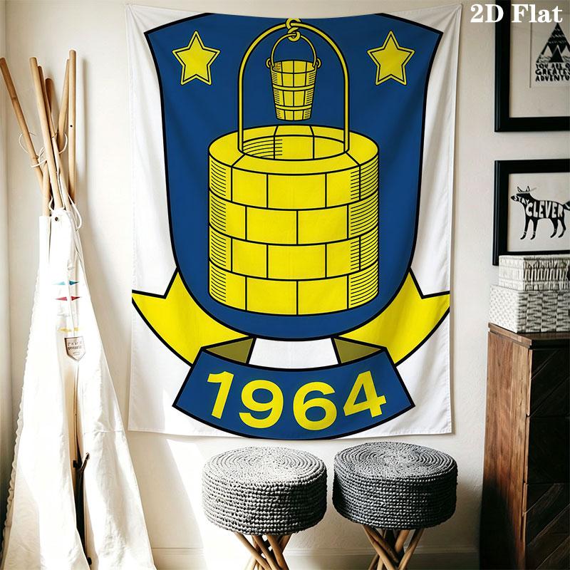 Brøndby IF POSTER Wall Hanging Printed Fabric Blanket Decorative Tapestries for Bedroom Living Room Home Decor