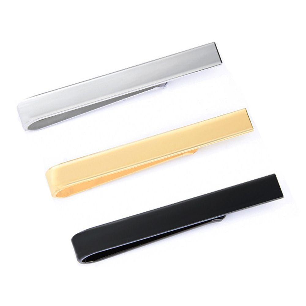 3Pcs Classic Tie Clip Silver Gold Black Tie Clips Metal Simple Tie Clips for Men 1.69in Gold Tie Clip for Men Daily Life