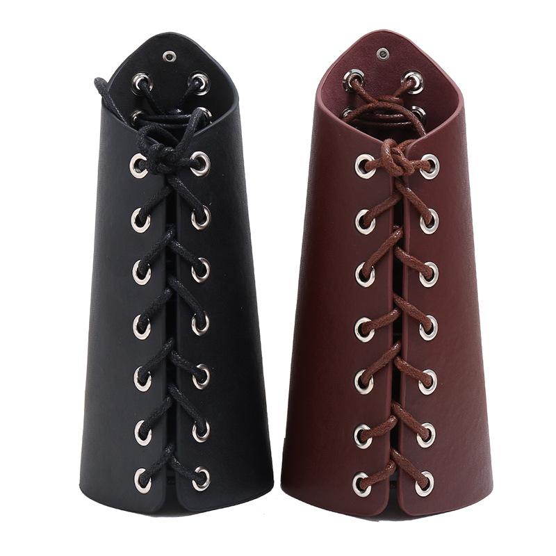Customized Cycling Arm Guards & Leather Wristbands: Medieval Punk Protective Men's Gear
