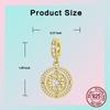 copper Gold Plated Round Compass Sun Zircon Drop Pendant Charm Compatible With Authentic Charm Bead Charms Bracelets Women Do It Yourself Jewellery Gi