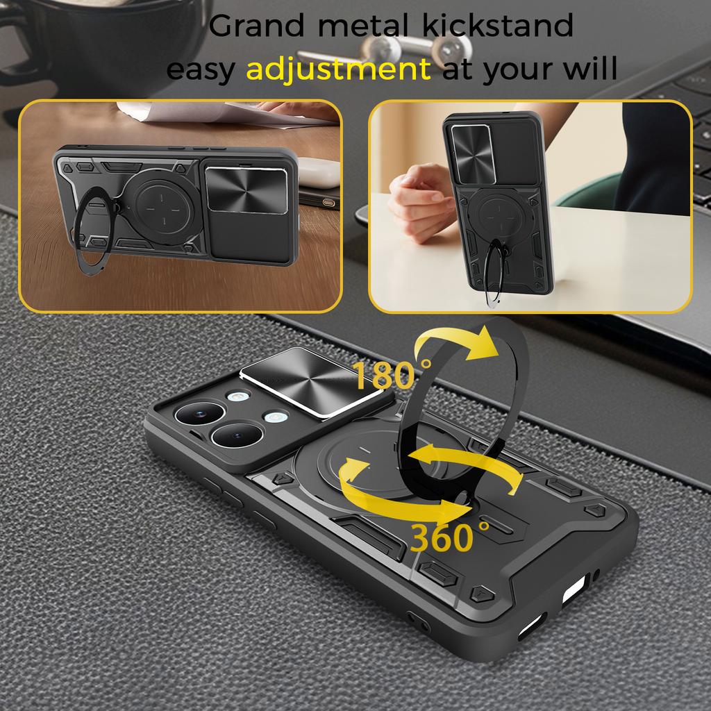 Custodia con Supporto Stand Portatile per Xiaomi POCO X8 Pro MAX 5G X7 F8 Ultra M8 Pro Pocox8 Anti-Caduta Anello Metallico Armatura Cover per Cellulare